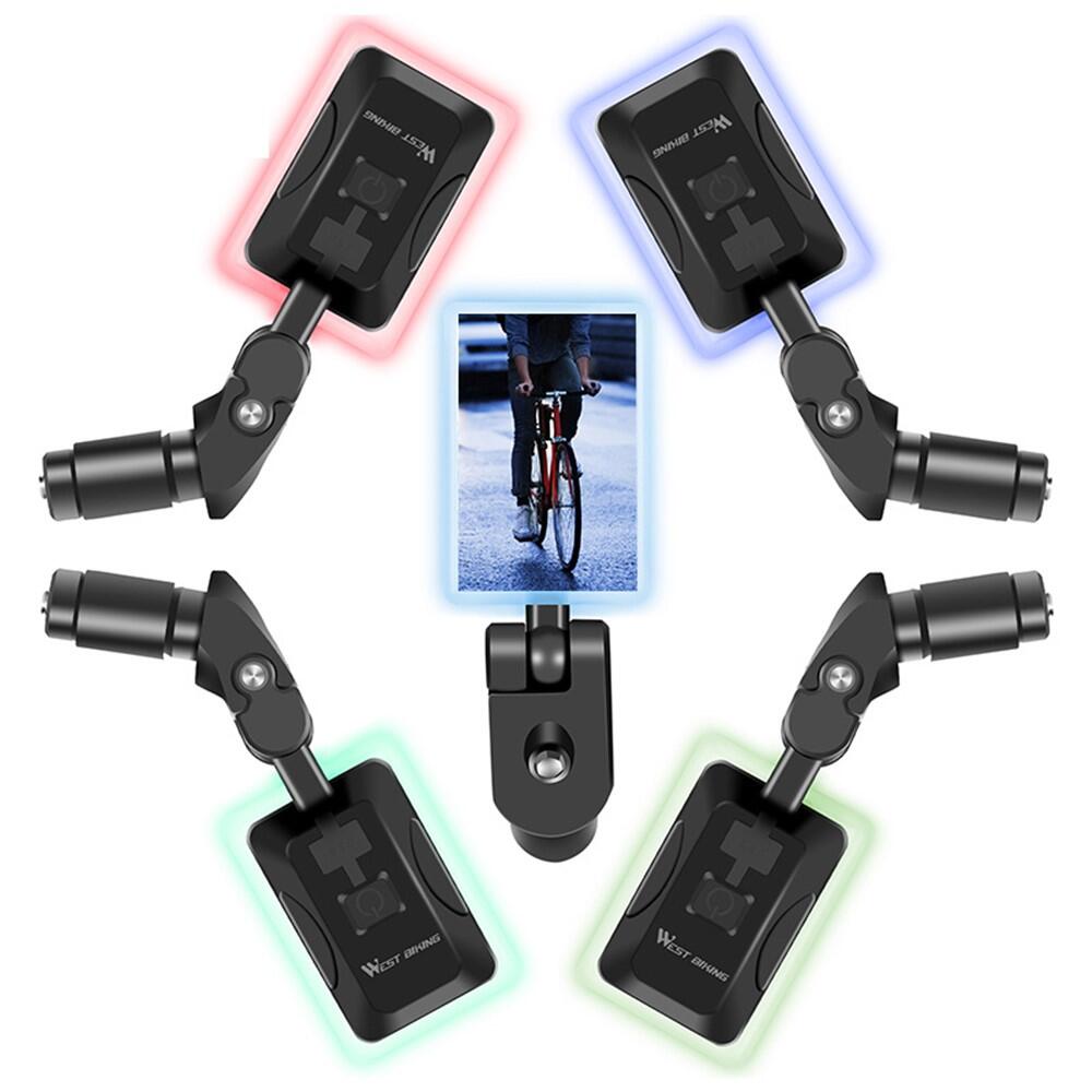 360° USB Rechargeable Bike Handlebar Mirror with Built-in LED 2/3