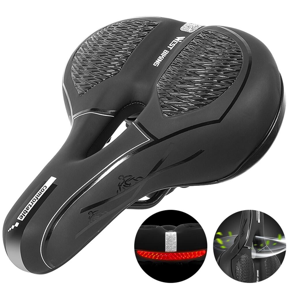 Selim bicicleta PU macio refletor MTB antichoque 2/7