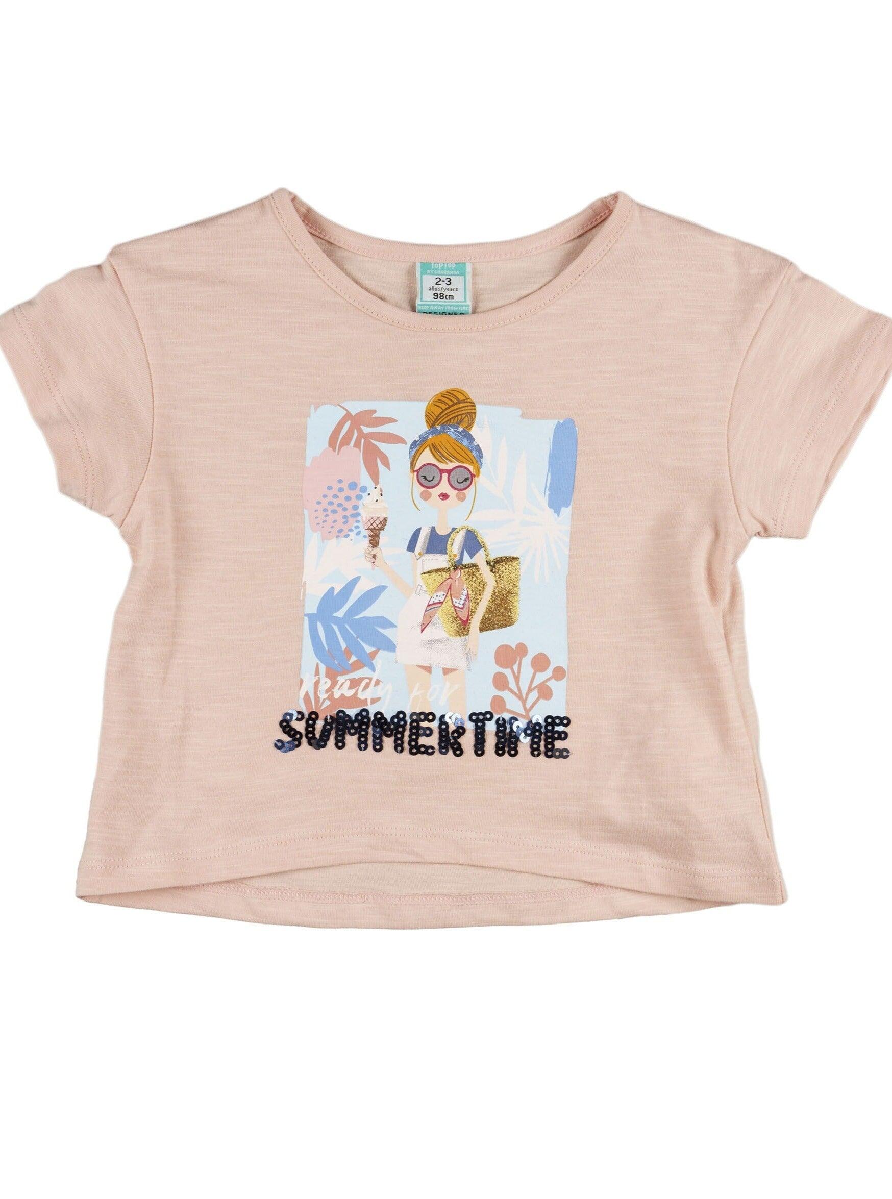 Camiseta de niña rosa 3/5