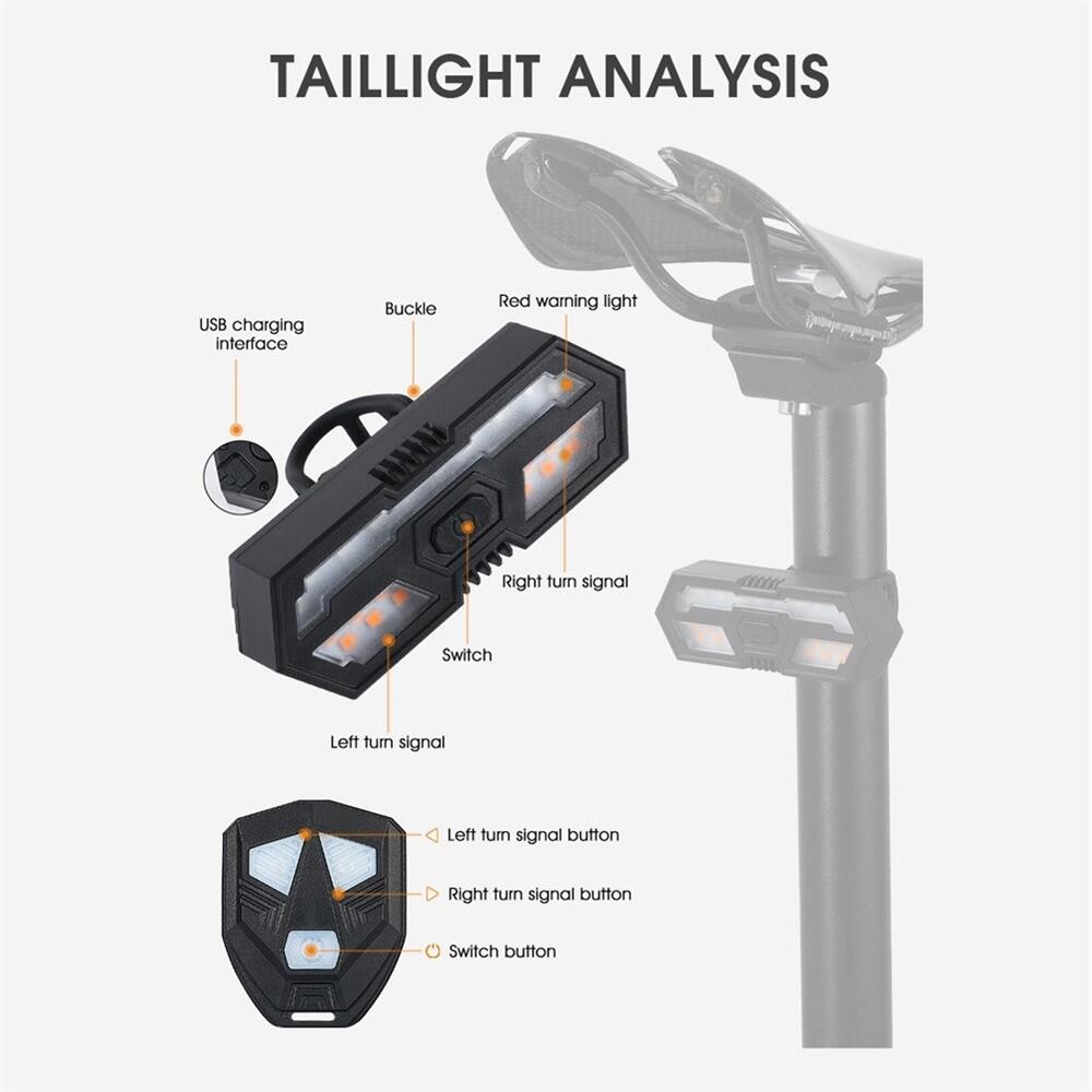 Feu Arrière Pour Vélo - Flintronic - Clignotant Avec Télécommande Sans