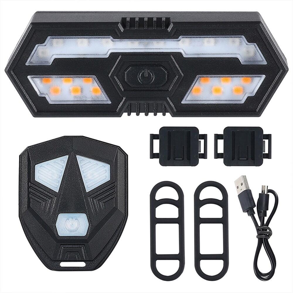 USB Rechargeable Waterproof LED Bike Tail Light with Remote and Alarm 5m