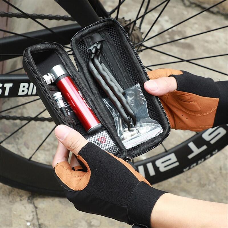 Kit reparație bicicletă cu pompă, leviere, petice, geantă