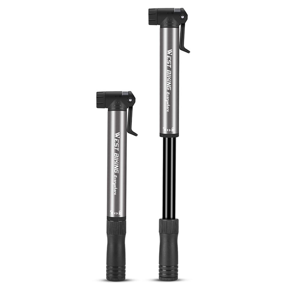Pompa manuale bici alluminio portatile con testa a vite 2/7