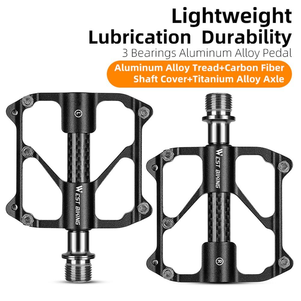 Paire de pédales vélo larges antidérapantes aluminium 2/7