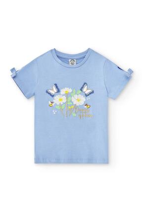 Camiseta de niña azulón