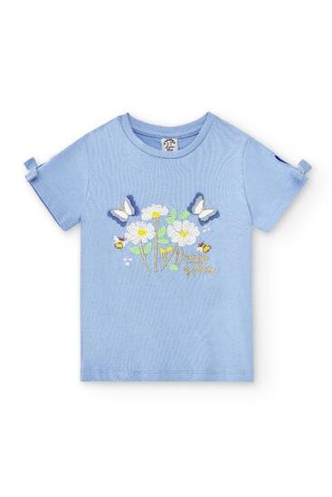 Camiseta de niña azulón