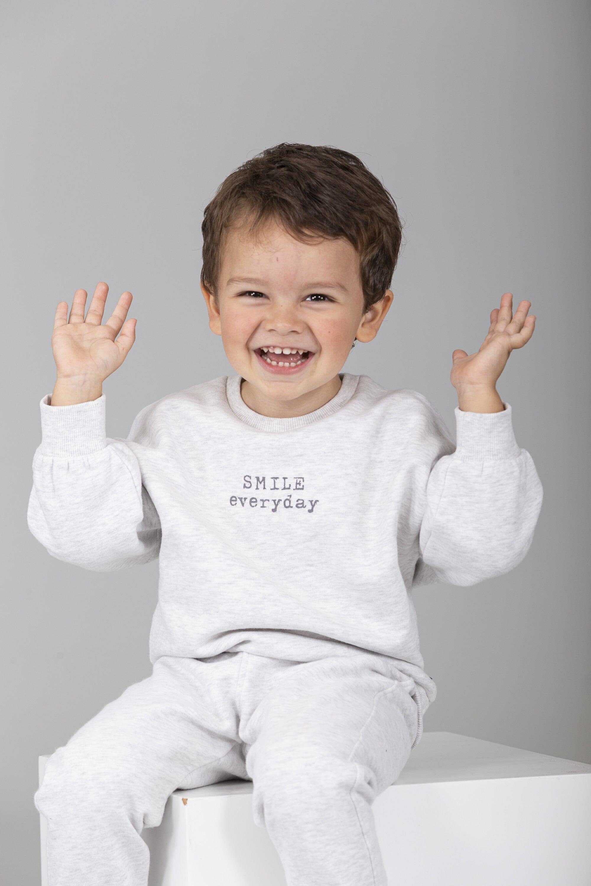 Sudadera de bebé gris smile 1/3