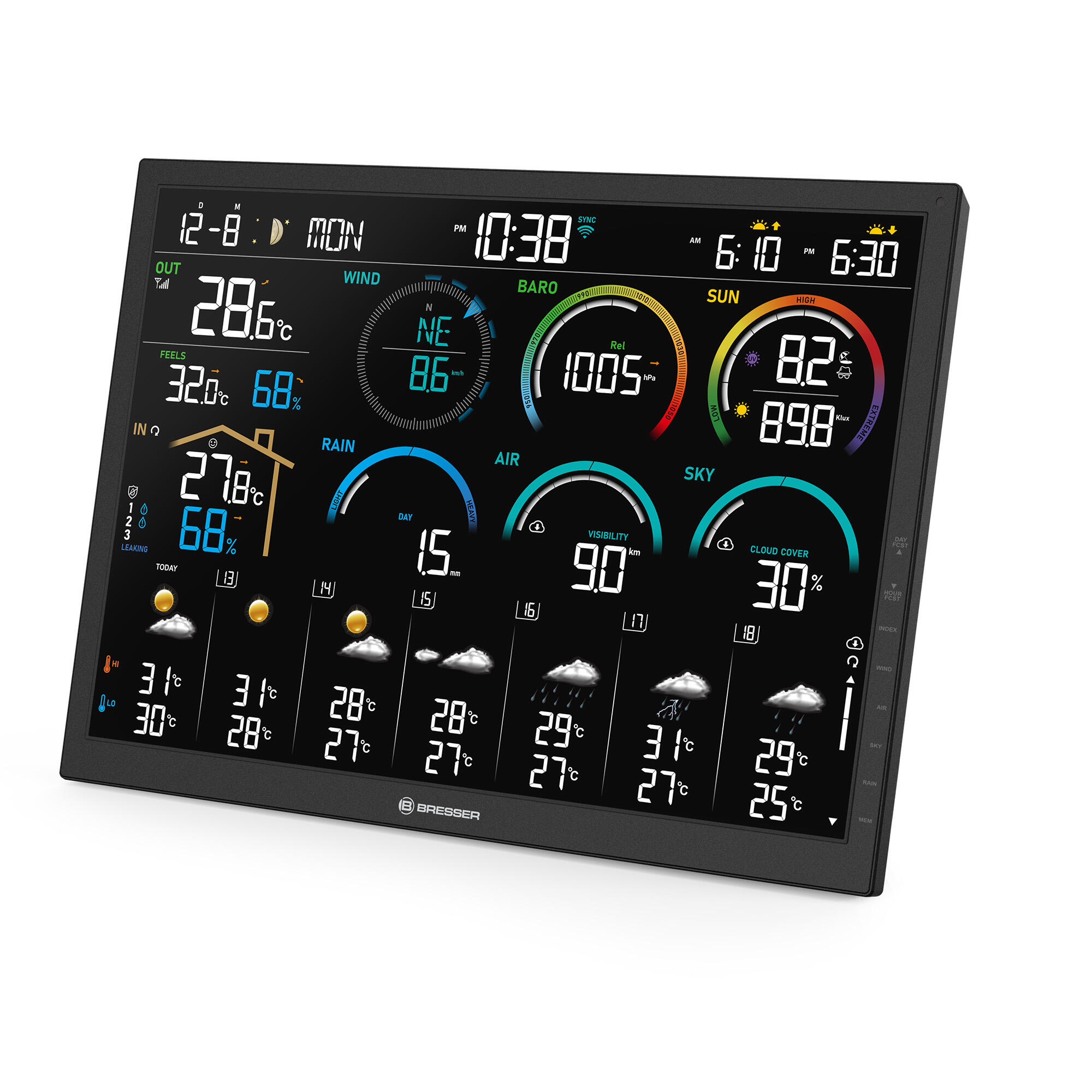 Station météo Wi-Fi  4CAST 18,5" avec capteur 8-en-1 3/6