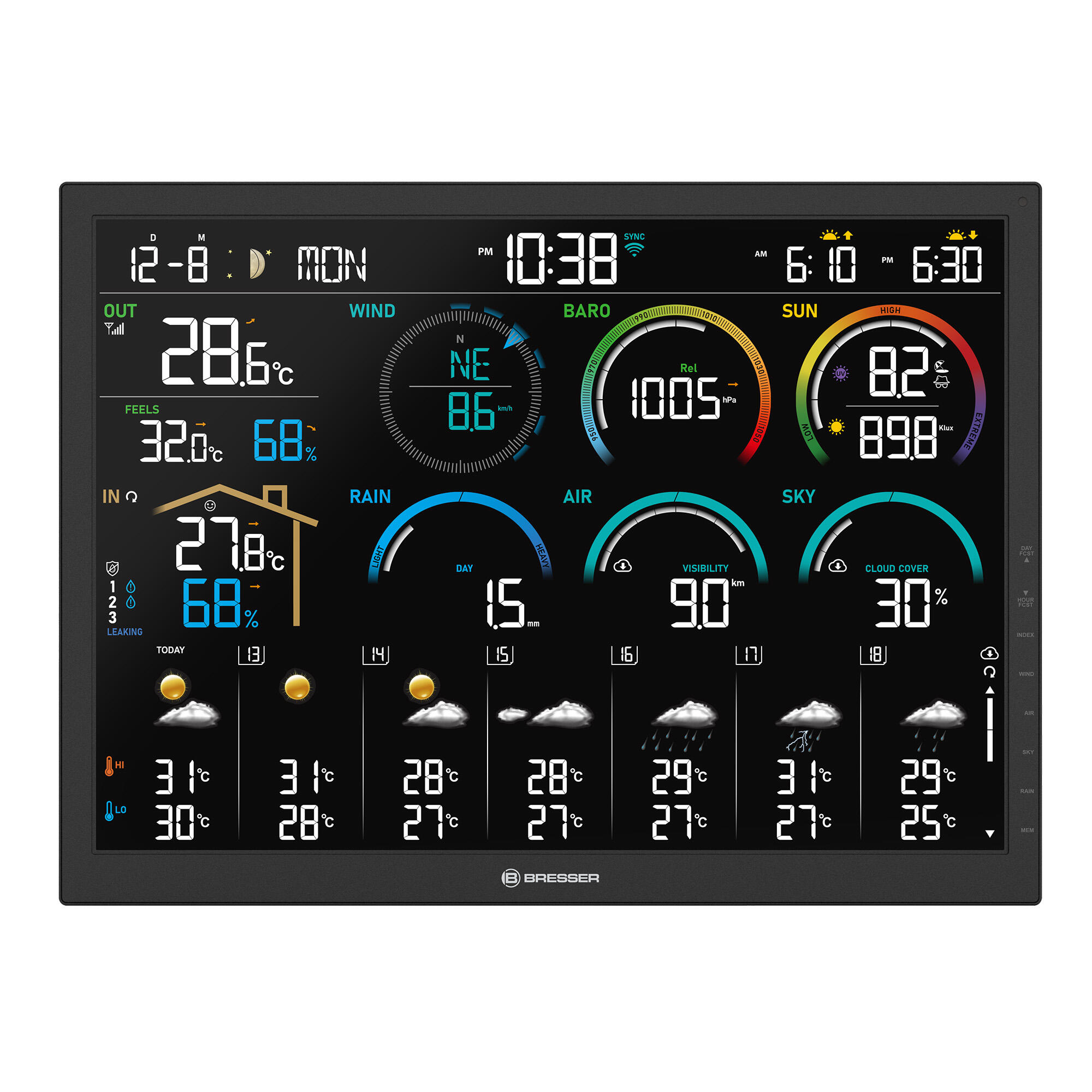 Station météo Wi-Fi  4CAST 18,5" avec capteur 8-en-1 2/6
