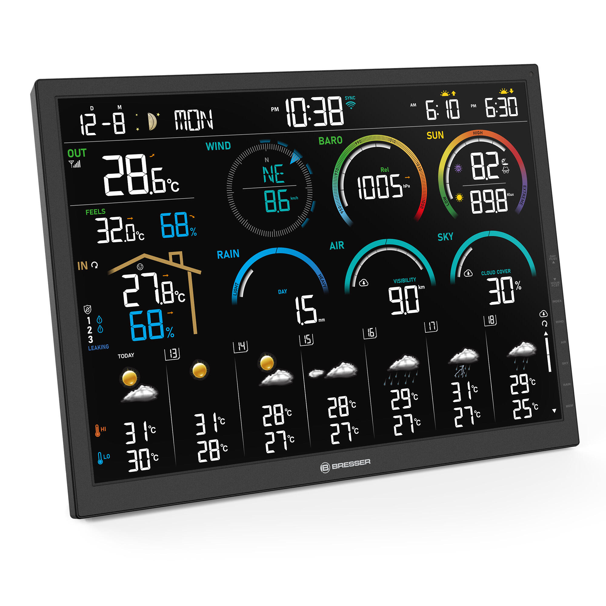 Station météo Wi-Fi  4CAST 18,5" avec capteur 8-en-1 5/6