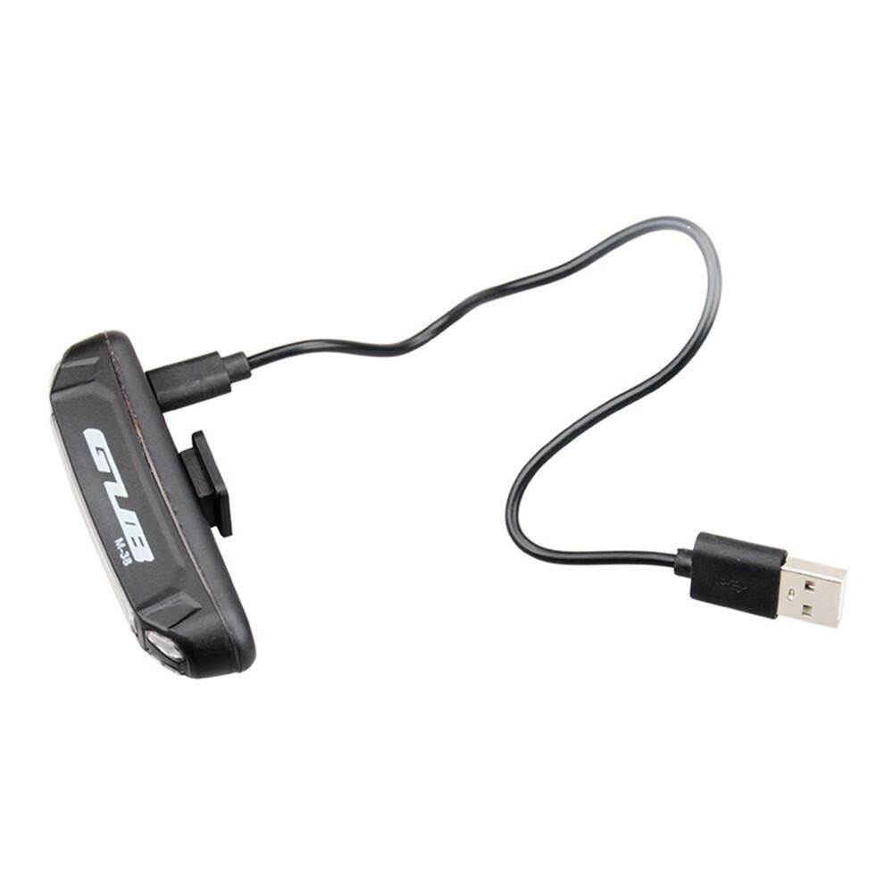 Luz traseira bicicleta LED 3 cores USB recarregável 2/7