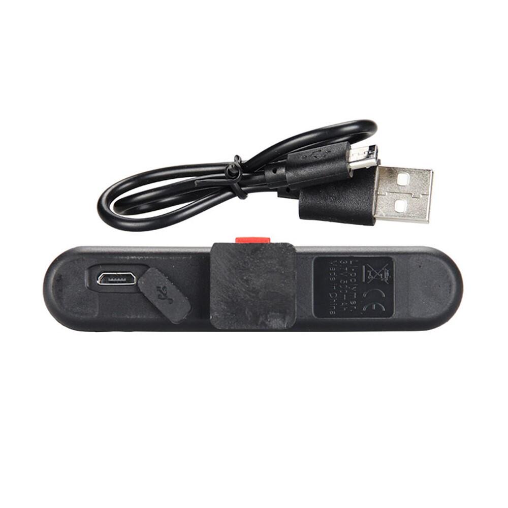 Luz traseira bicicleta LED 3 cores USB recarregável 7/7