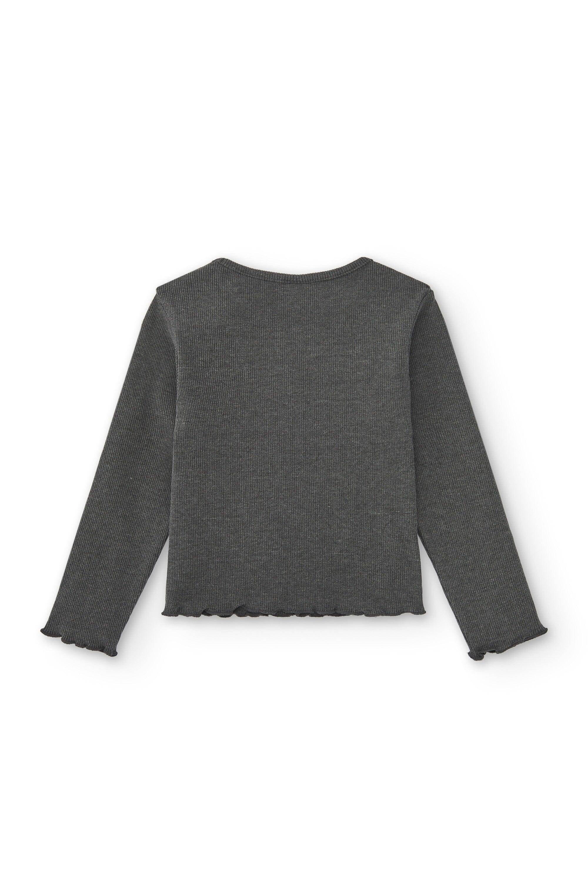 Camiseta de niña gris | Manga larga 3/3