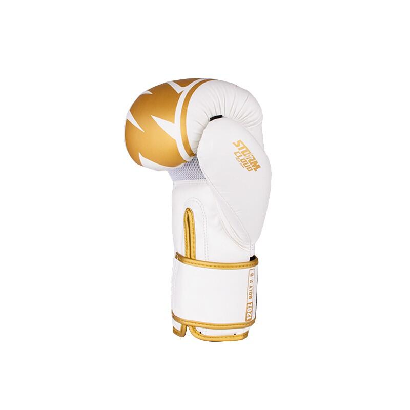 Rękawice bokserskie StormCloud Bolt 2 Białe/Złote 14oz 7/7