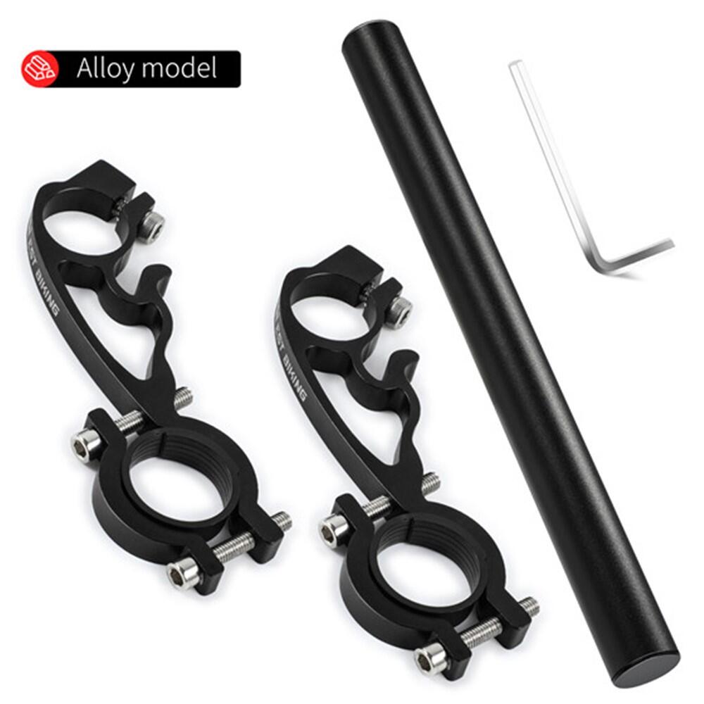 Aluminiowy uchwyt na kierownicę roweru z podwójnym zaciskiem na lampę, GPS, licz 2/7