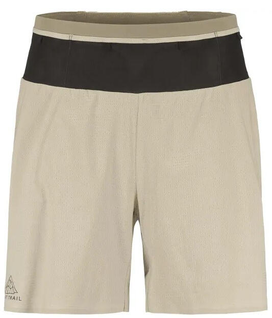 CRAFT Craft Pro Trail Men's 2-in-1 Running Shorts in Beige with Compression Liner
