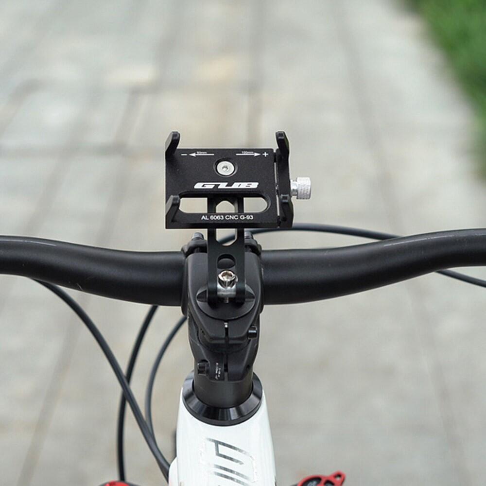 Supporto telefono manubrio bici alu 4 ganci 270° avvitato 5/7