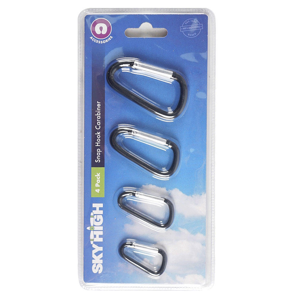 3pc Sky High Snap Hook Carabiner Luggage Clip Set