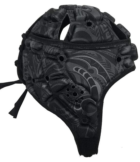 Casque de rugby Impact pour adulte motif Maori gris et noir 3/3