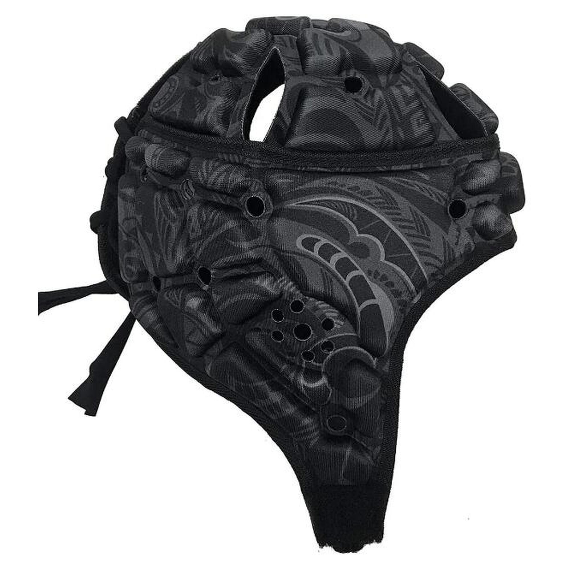 Cască de rugby Impact pentru adulți, model Maori, gri și negru