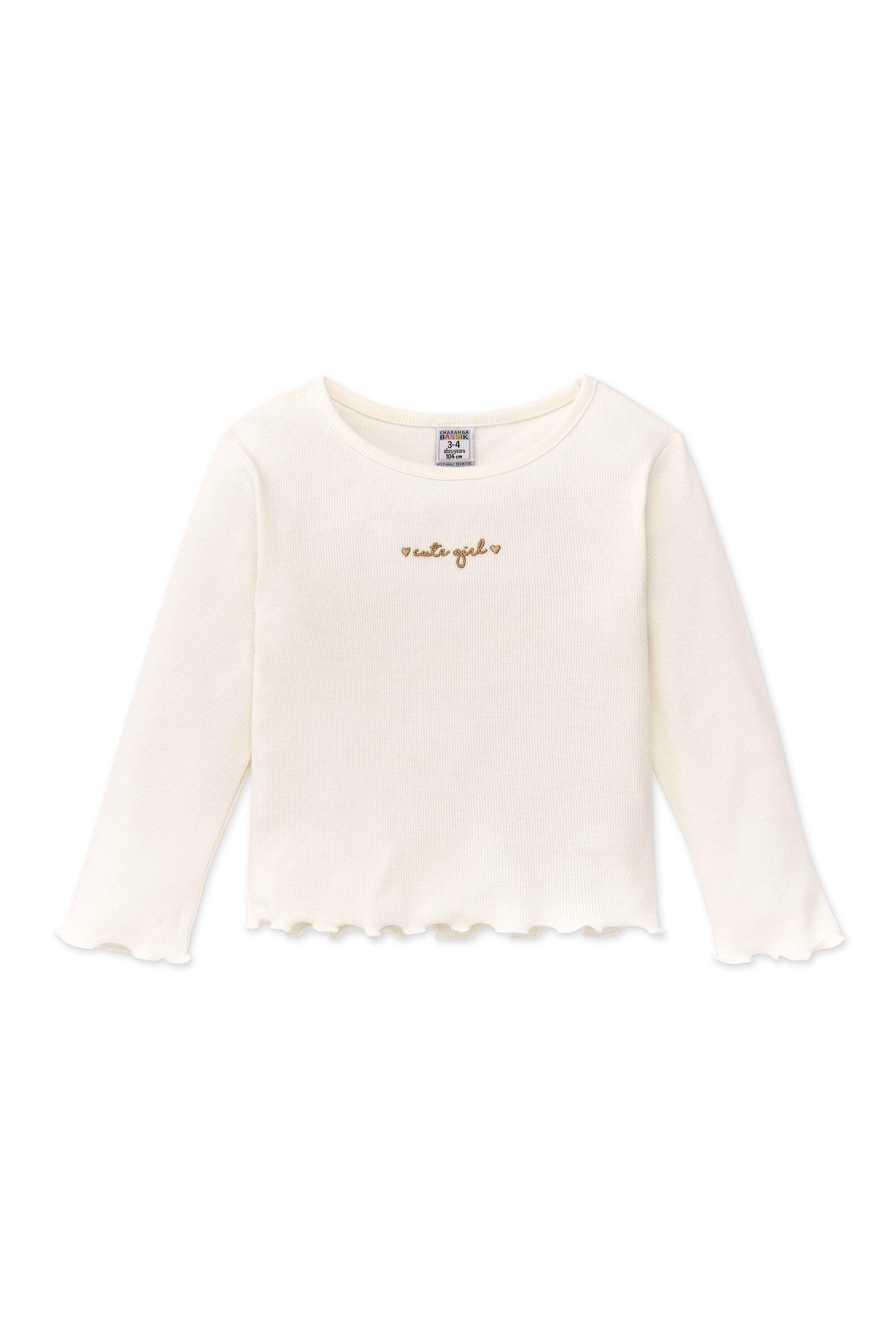 Camiseta bege feminina | Manga 3/4
