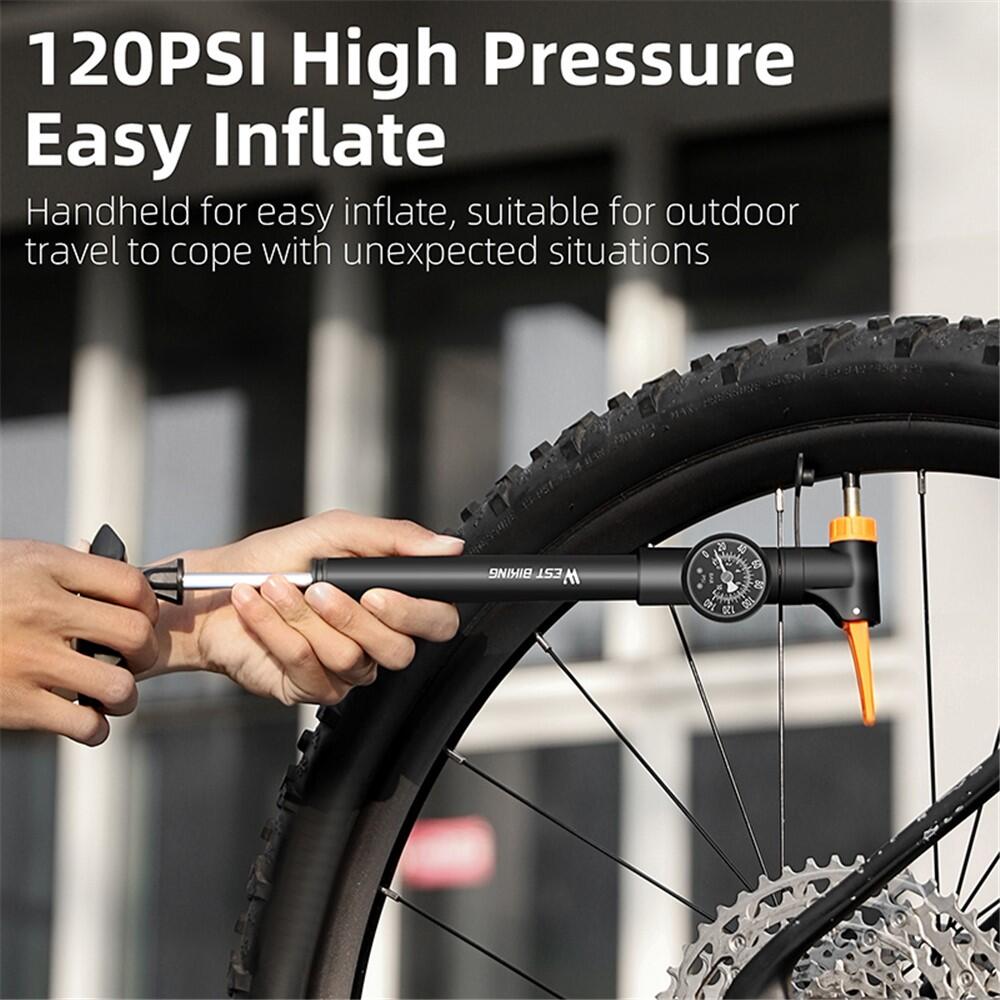 TWIRL Mini Pompe à Vélo – Aluminium 25 Cm, Tuyau Extensible, 160 PSI, Compatible Toutes Valves, 94 G