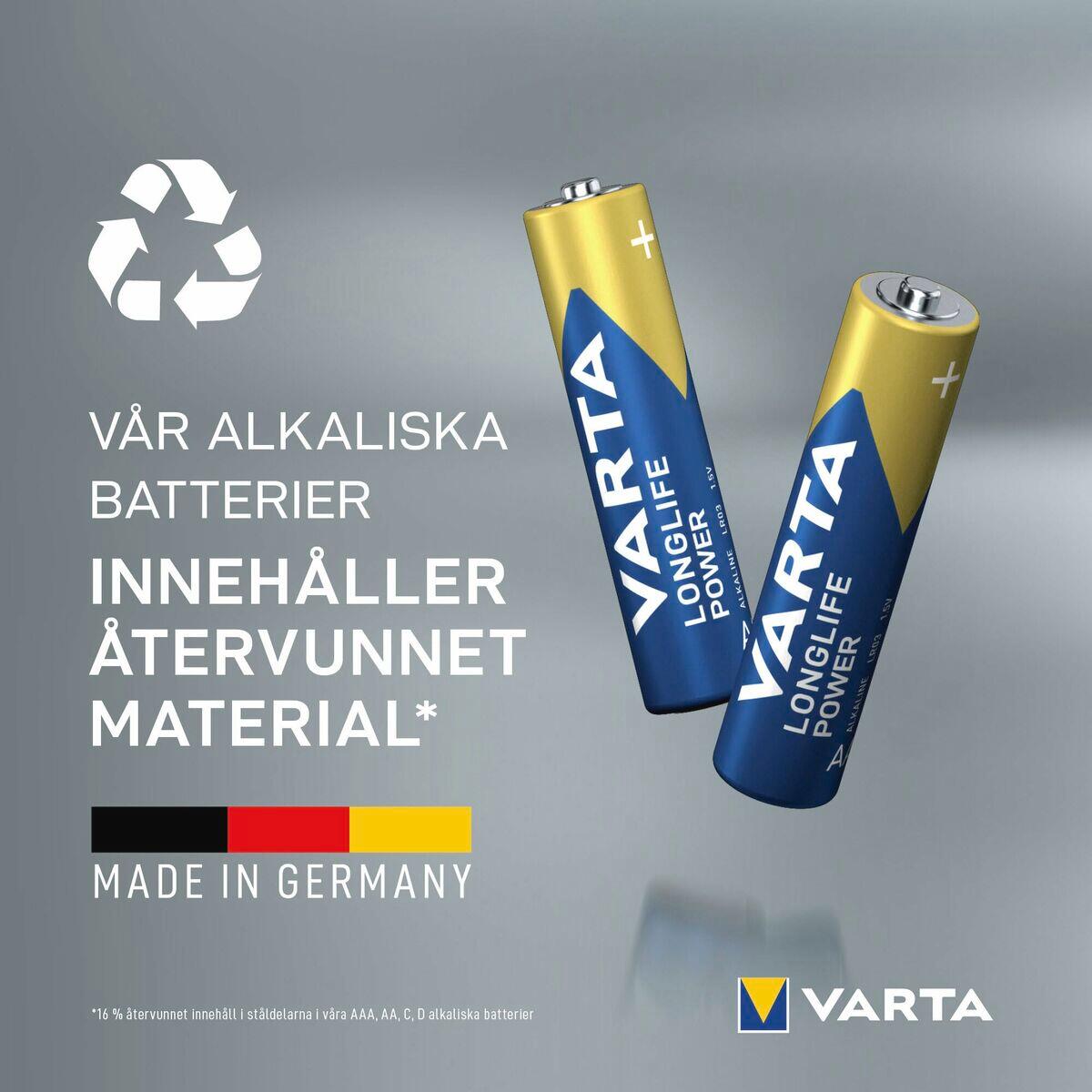 Batteries VARTA longlife power aaa - lr03 AAA 3/5