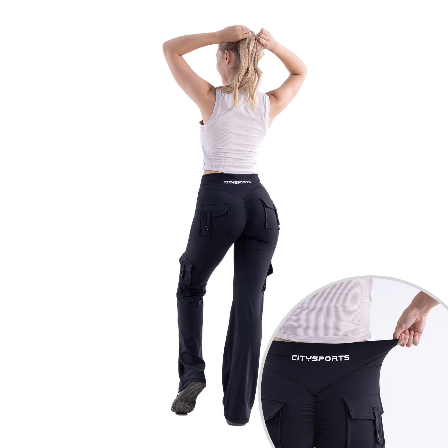 Pantalones de Yoga, Leggings de Yoga para Mujer, Negros. Talla M 5/7