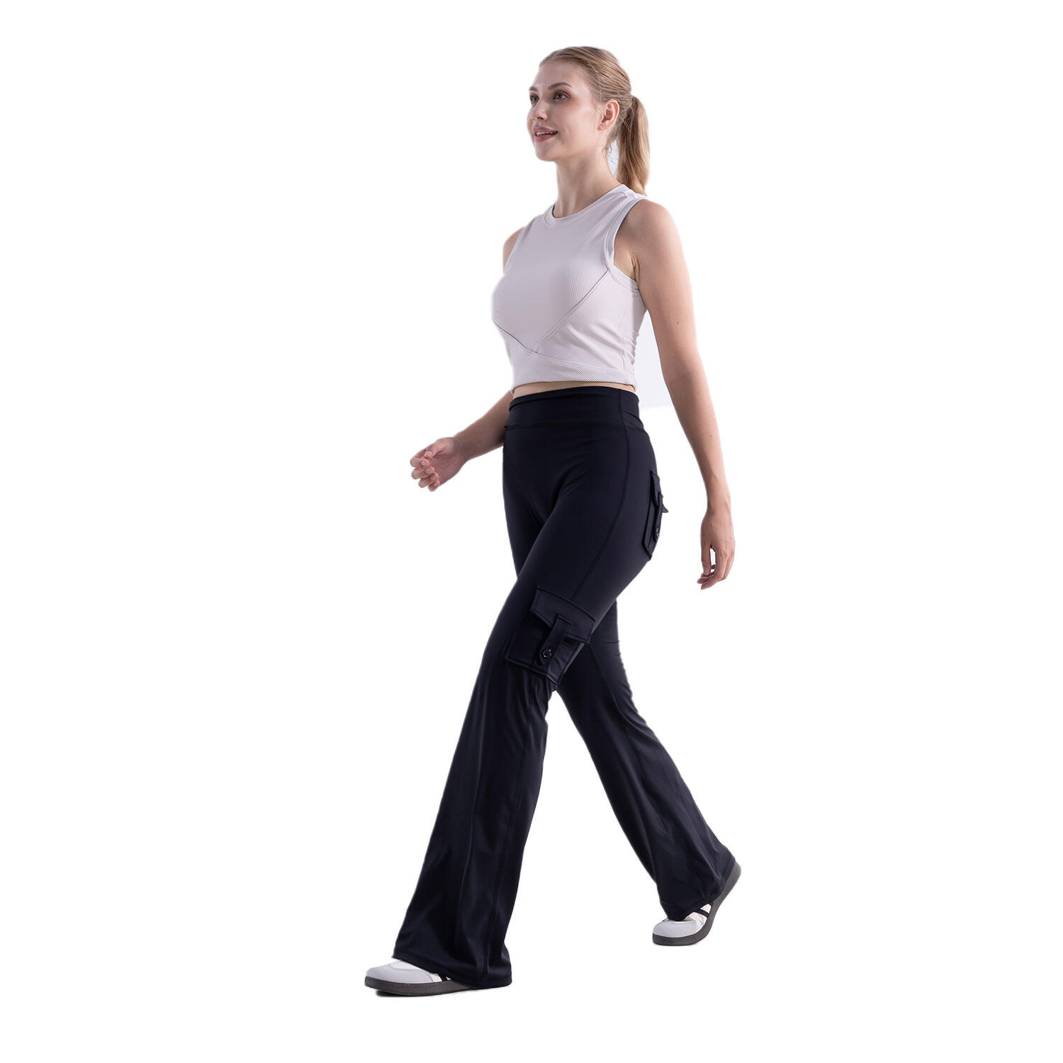 Pantalones de Yoga, Leggings de Yoga para Mujer, Negros. Talla M 2/7