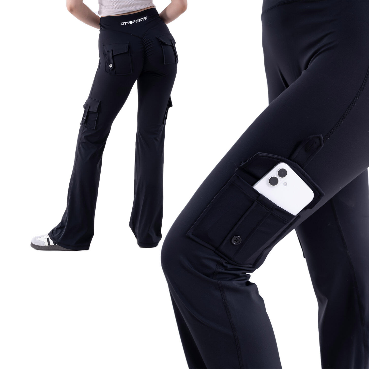 Pantalones de Yoga, Leggings de Yoga para Mujer, Negros. Talla M 4/7