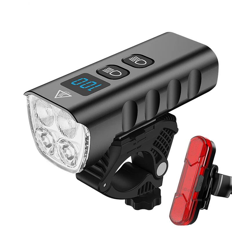 NNEOBA 6400mAh USB Rechargeable Bike Light Black