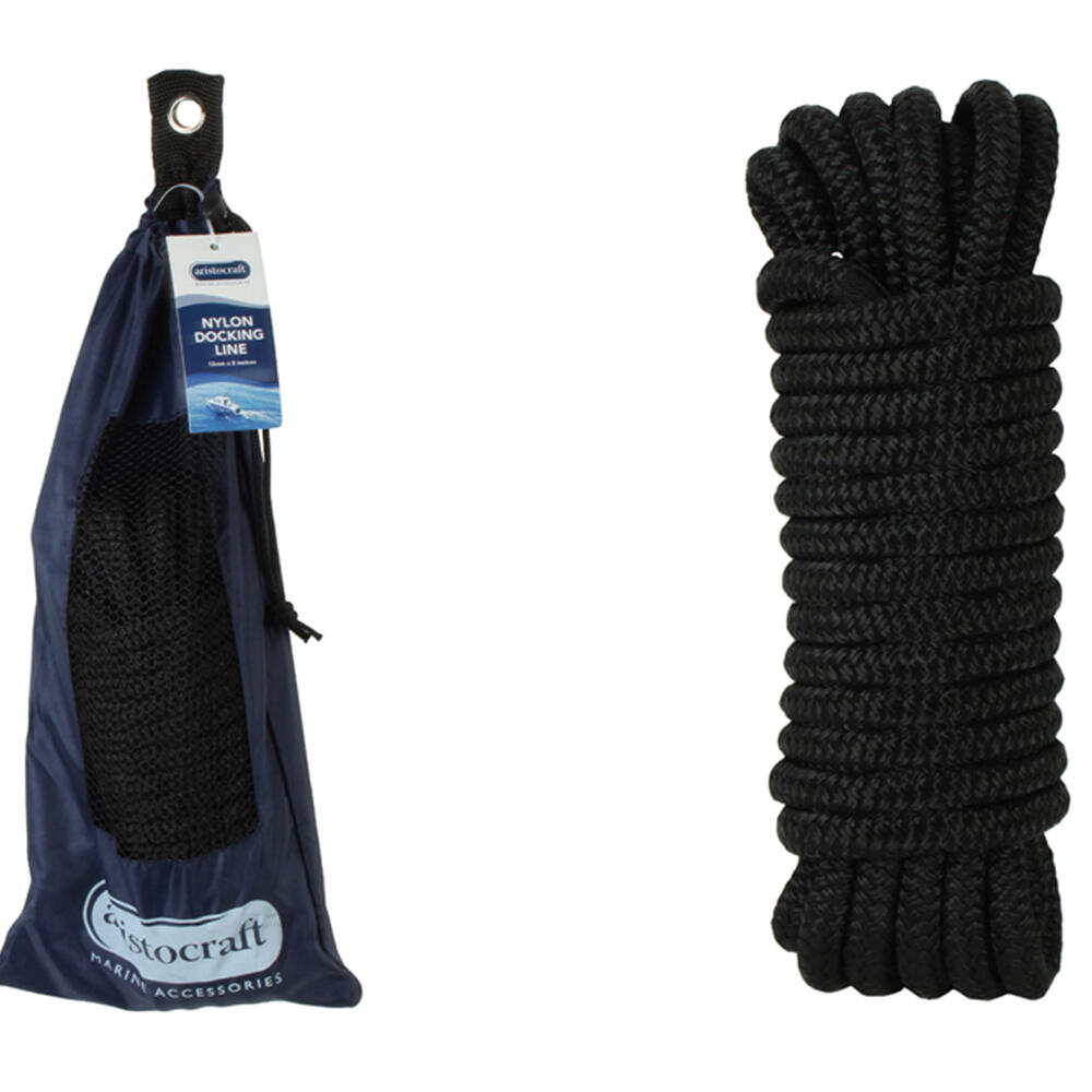 Aristocraft 8M/12mm Docking Line Double Braided Rope - Black