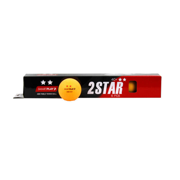 6pc Smartplay 2 Star Table Tennis Balls Orange