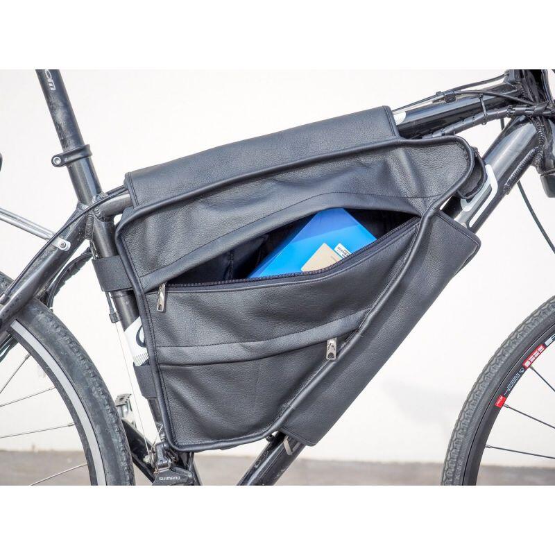 Sacoche de cadre triangle en simili-cuir pour vélo 4/4