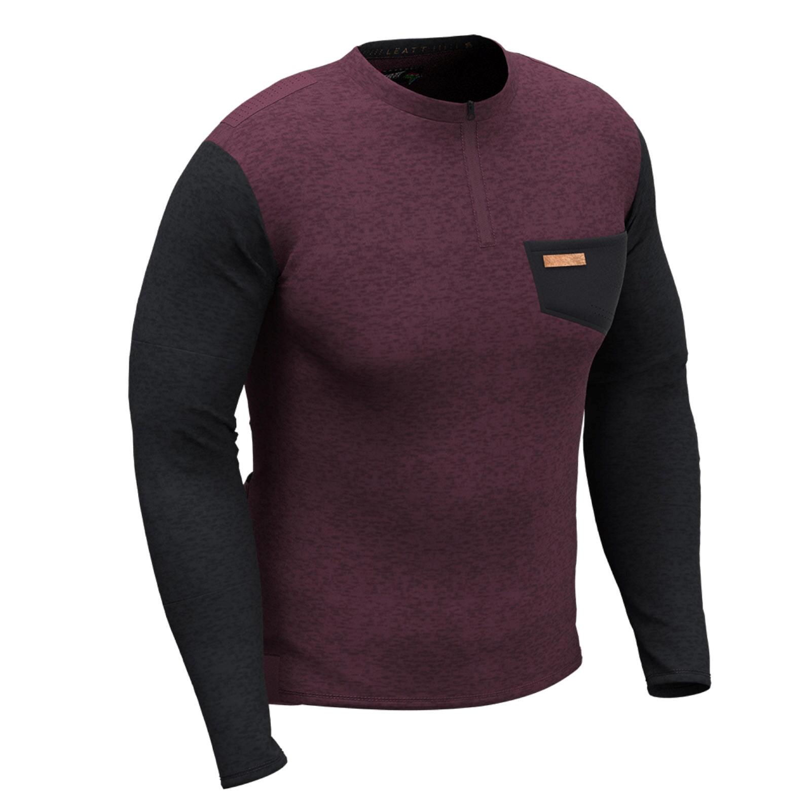 Maillot Manches Longues VTT Trail 4.0 Malbec Rouge / Noir 2/7