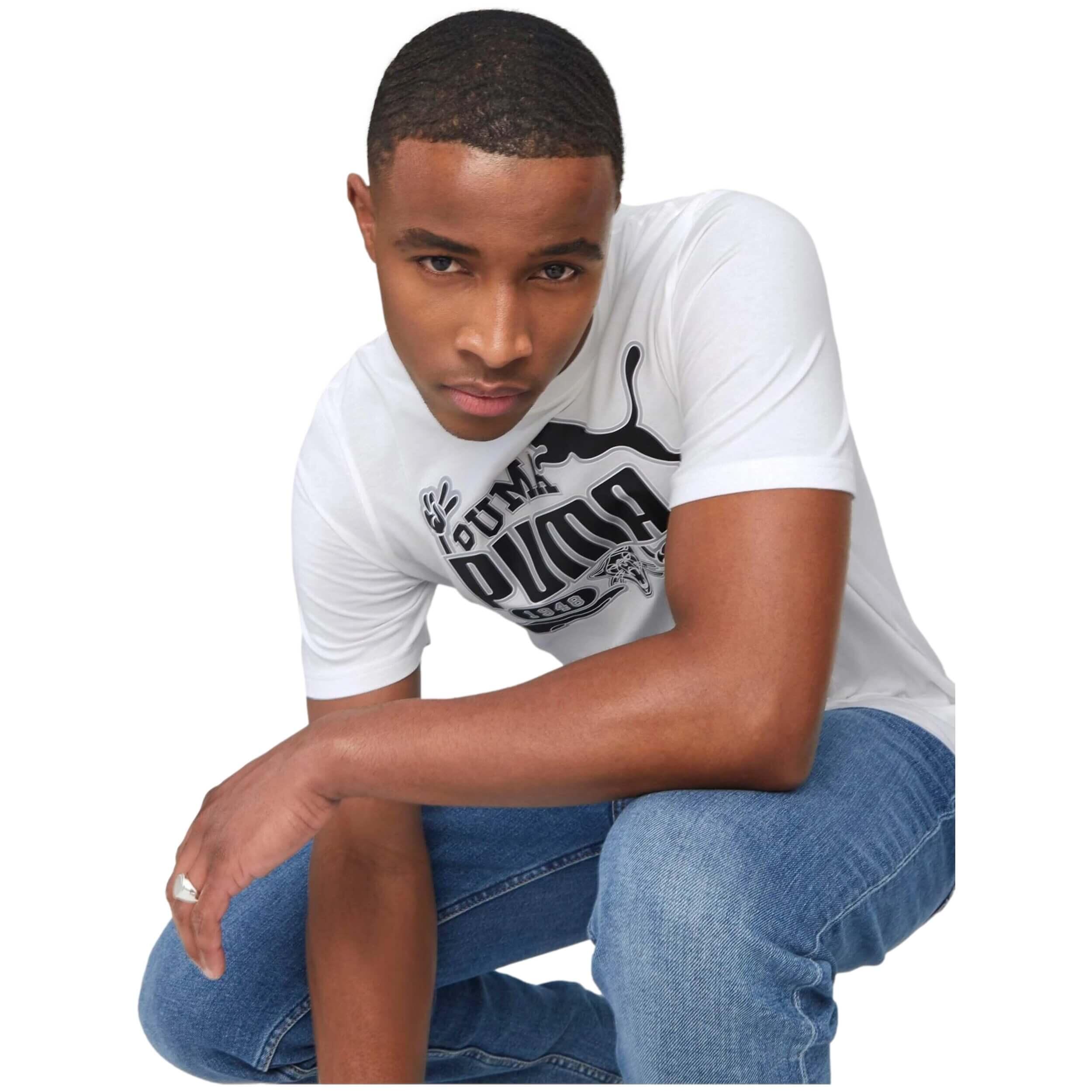 T-shirt Puma modèle 674476-02 pour unisexe 3/4