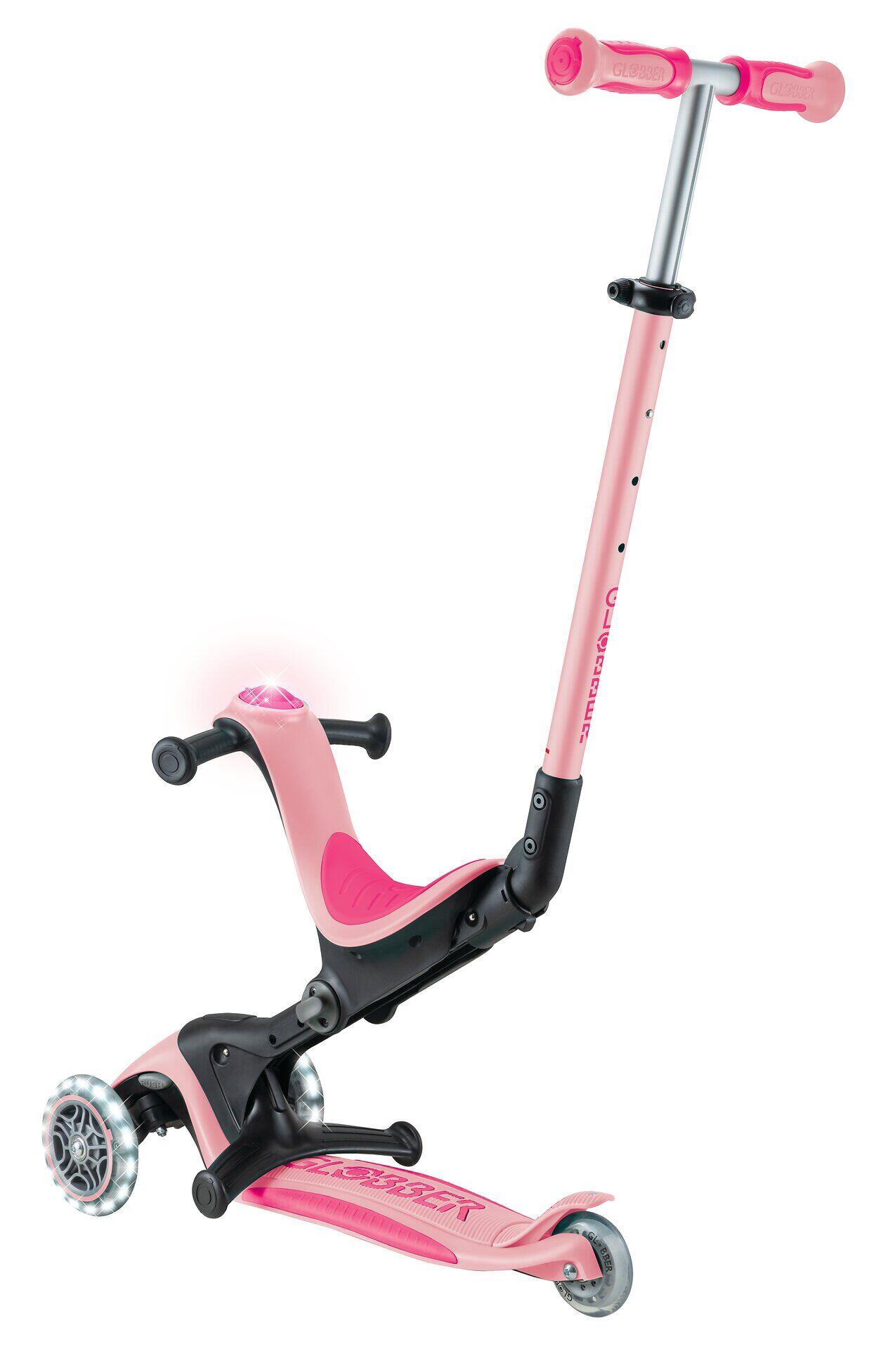 Globber Go Up Deluxe Flash Lights Pastel Pink 6/7