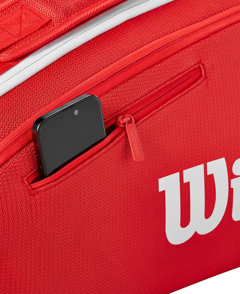 Сумка для теннисных ракеток Wilson Super Tour 15 PK 2025, красная — фото 2