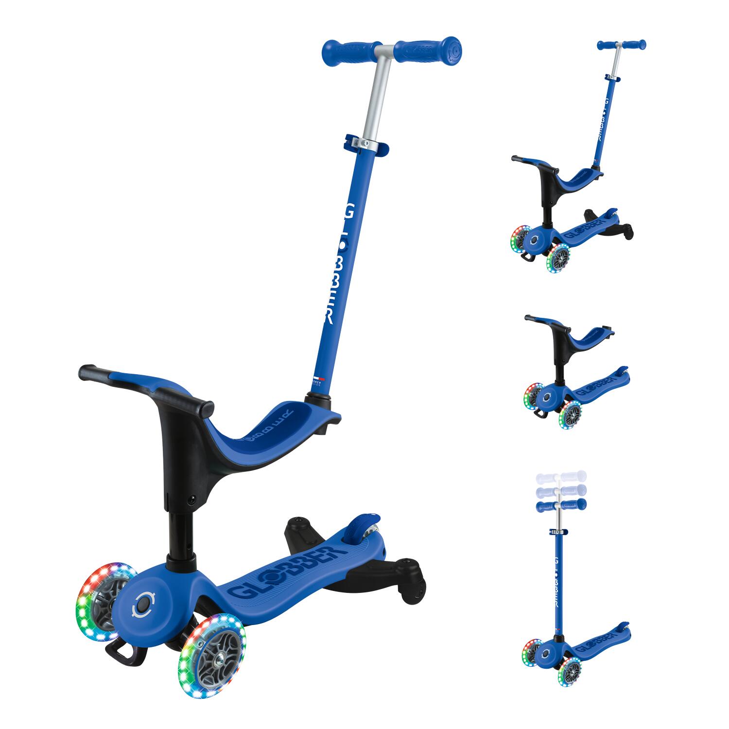 Scooter Laufrad / Dreirad  GO UP Sporty Lights 360°  Navy Blau 4/7