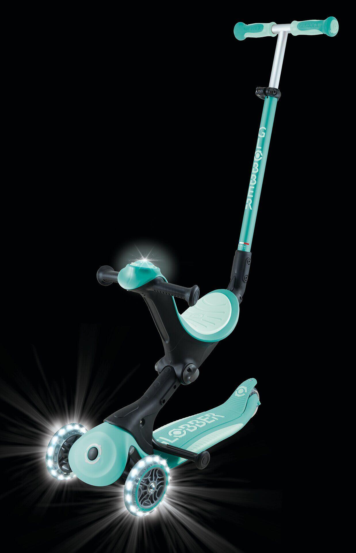 Globber Go Up Deluxe Flash Lights Mint 12/14