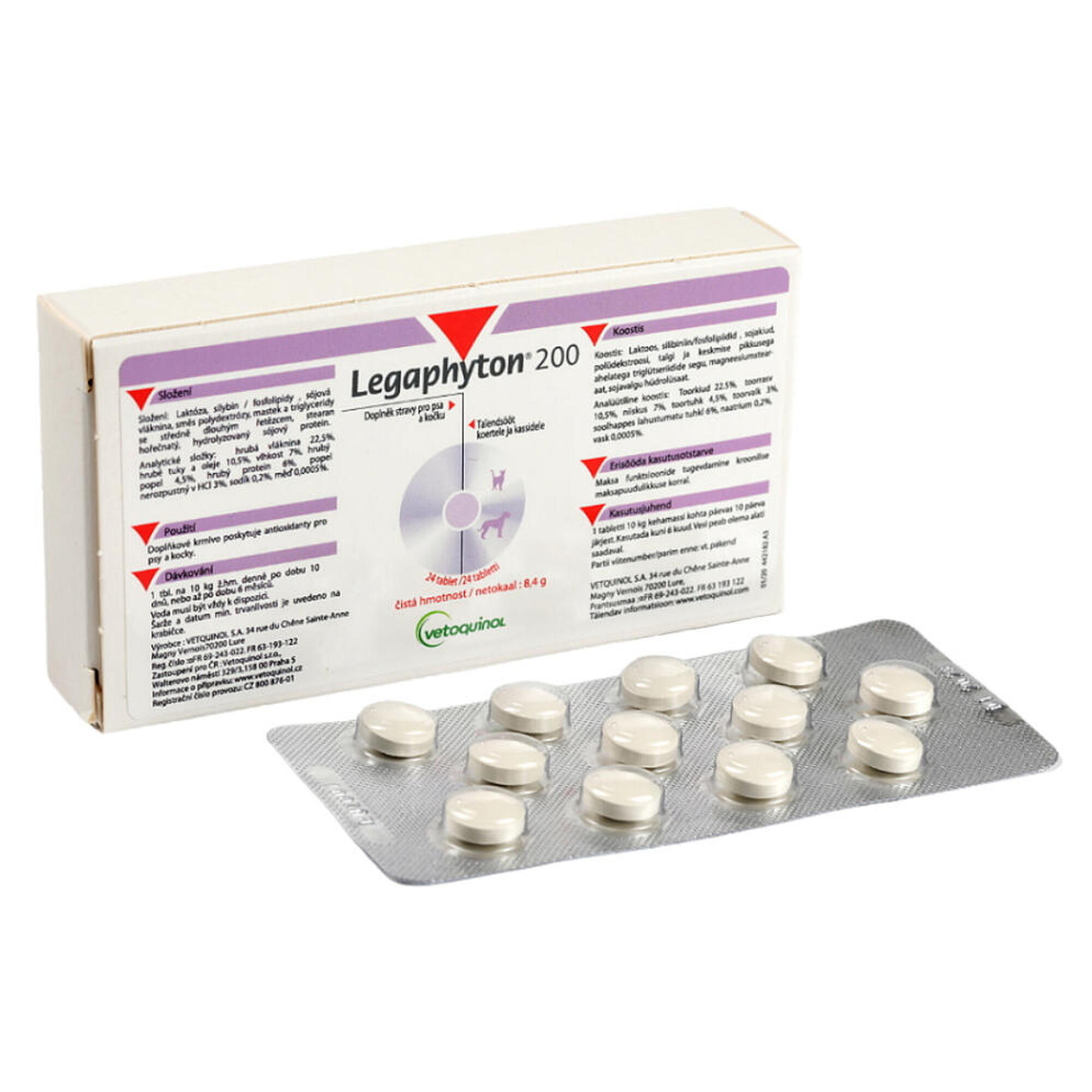 VETOQUINOL Doplněk stravy Legaphyton pro psy 200mg 24tbl