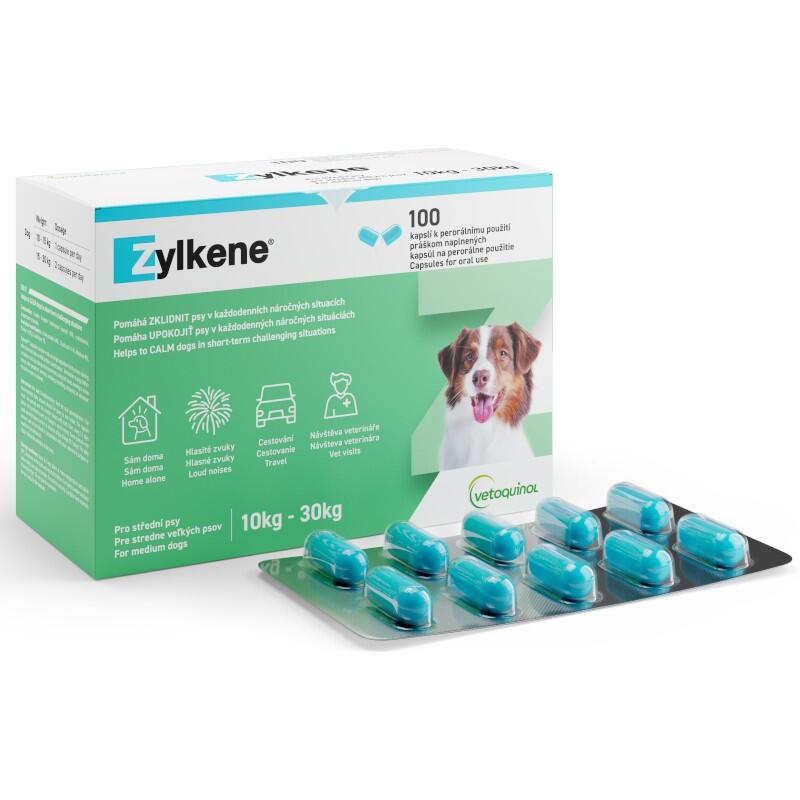 VETOQUINOL Doplněk stravy Zylkene 225mg pro střední psy od 10kg do 30kg 100 kapslí