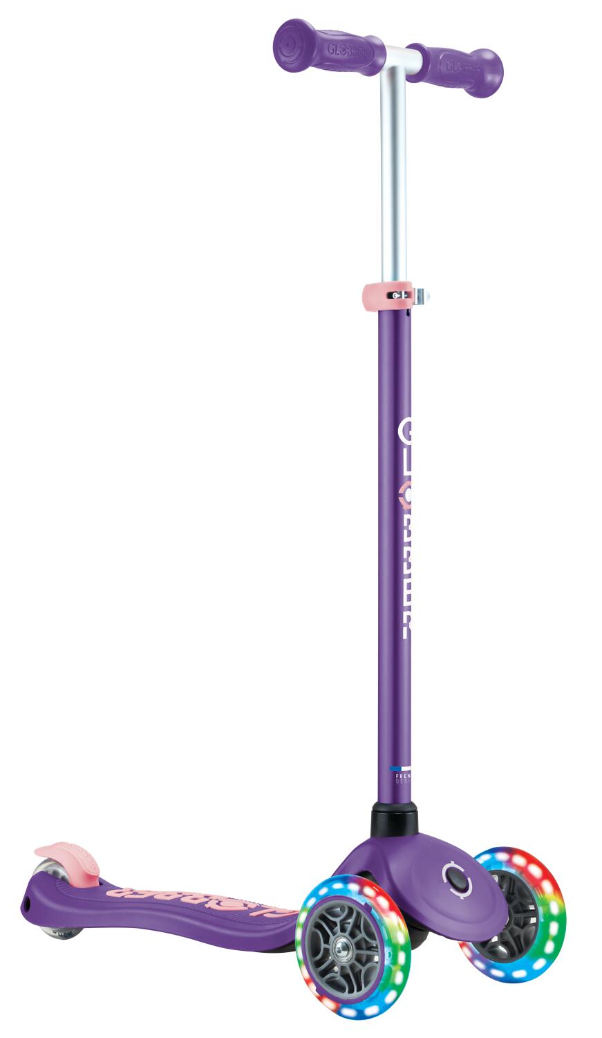 GLOBBER PRIMO PLUS LIGHTS lila, mit Leuchtrollen 8/14