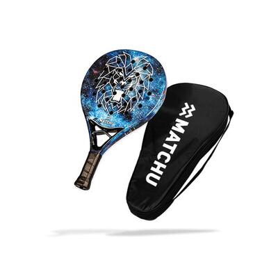 Junior padel racket - lion - blauw - 100% carbon frame. fiberglass toplaag