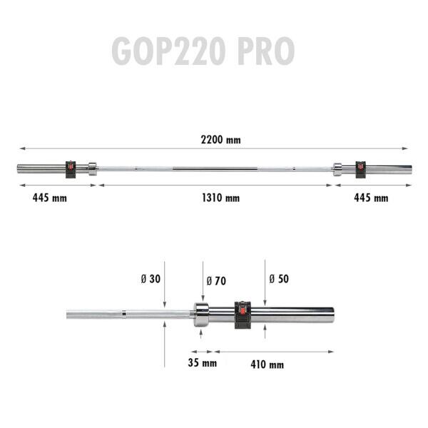 Barre Olympique avec Colliers Lock Jaw - 20 kg 2/7