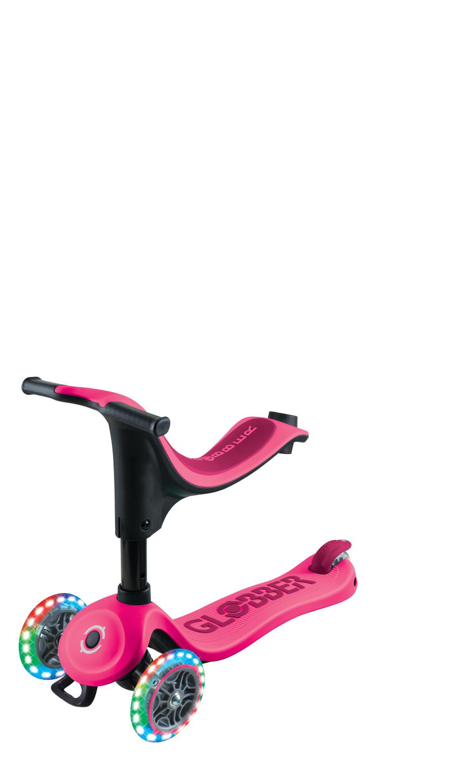GLOBBER GO-UP SPORTY LIGHTS 360 fuchsia pink, mit Leuchtrollen 2/8