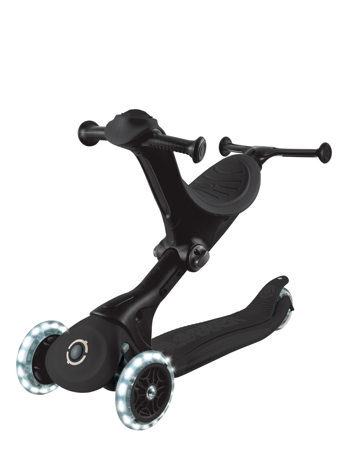 GLOBBER GO-UP DELUXE LIGHTS schwarz, mit Leuchtrollen 2/8