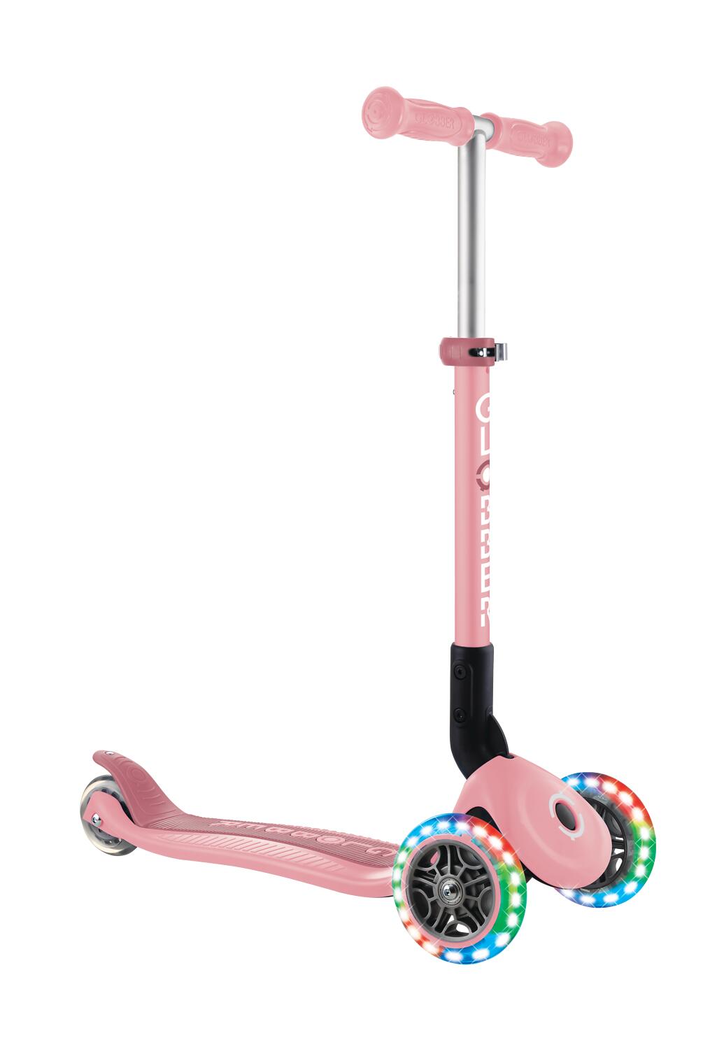 GLOBBER JUNIOR FOLDABLE LIGHTS pastellrosa, mit Leuchtrollen 8/15