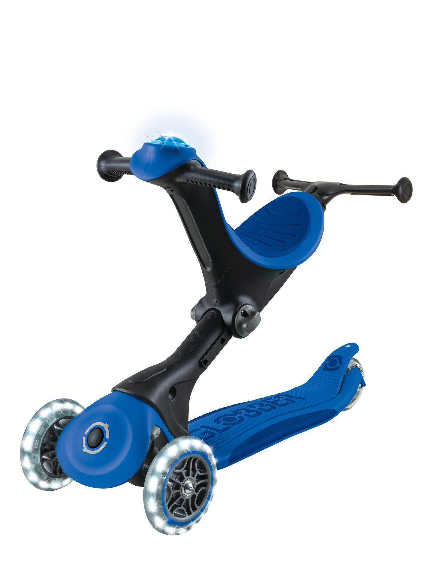 GLOBBER GO-UP DELUXE LIGHTS dunkelblau, mit Leuchtrollen und Leuchtmodul 3/8