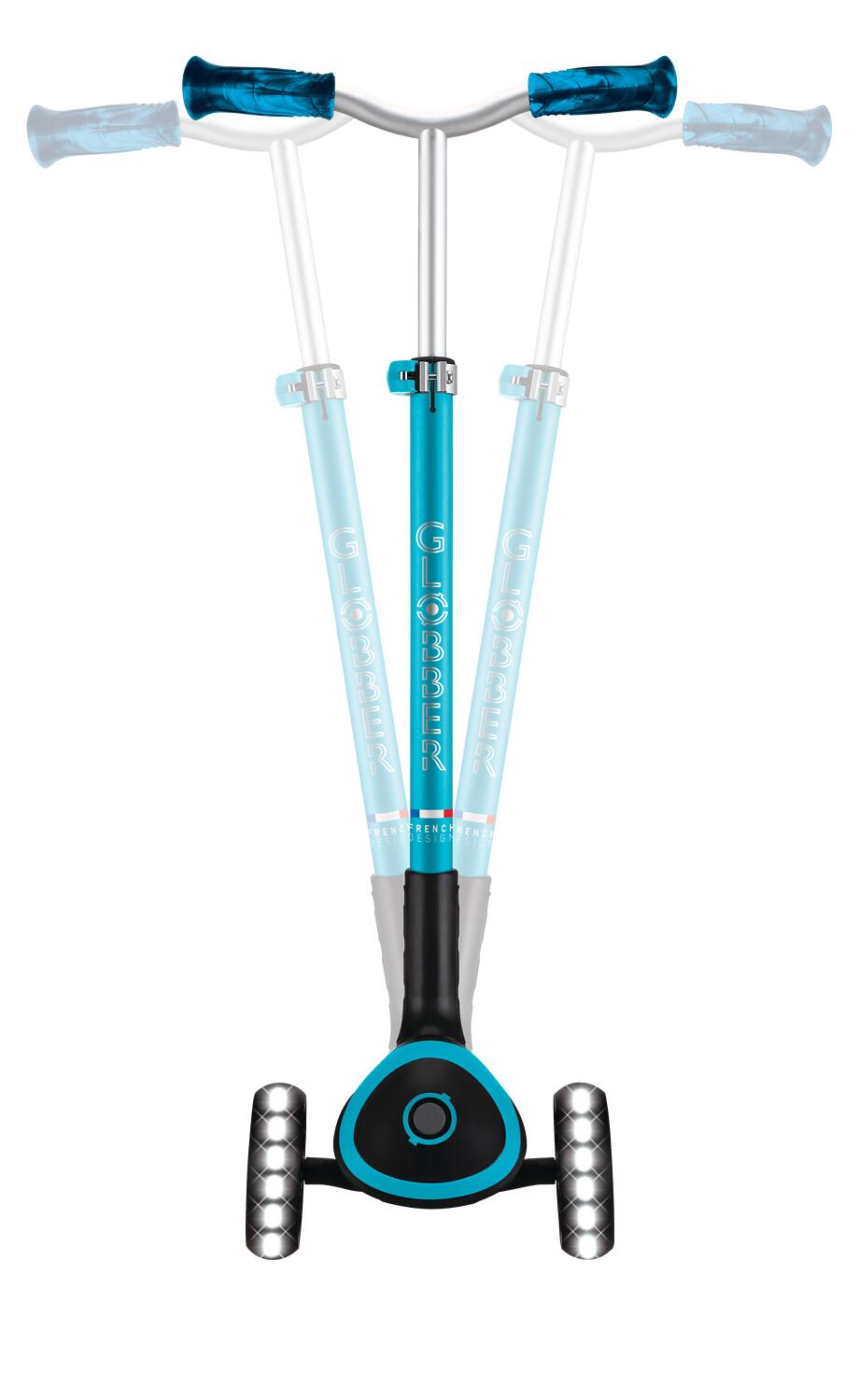 GLOBBER ACE LIGHTS blau, mit Leuchtrollen 4/8
